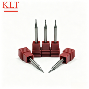 Fraise à queue sphérique <span class=keywords><strong>mini</strong></span> KLT Precision à 4 cannelures en carbure monobloc pour <span class=keywords><strong>moule</strong></span> à bijoux HRC55, revêtement TiAlN noir - Product Image 1