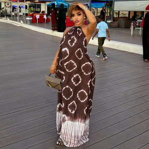 Abito Lungo Estivo Casual con Stampa Africana e Collo all'Americana 2026 in Poliestere <span class=keywords><strong>per</strong></span> Donna - Product Image 2