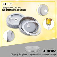 Kit de Fermentation JG JGK04 pour Bocal Mason à Large Ouverture, Corps en Verre Sodocalcique de Qualité Alimentaire, Bouchon en Plastique, Sceau d'Air en Silicone, pour la Fermentation du Chou Ferme et la Mise en Conserve