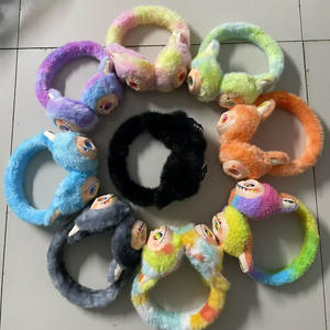 Penutup telinga anak-anak Beruang Super lembut hangat vinil wajah jaring merah untuk putri boneka mewah kartun 40K - Product Image 3