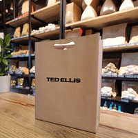 Bolsas de Papel Kraft Reciclables Marrones con Logotipo Personalizado, Asa Larga y Impresión Offset para Uso Alimentario - En Stock