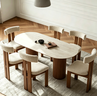 Ensemble de salle à manger moderne nordique sur mesure, 1 table + 6 chaises, table et chaises pour la maison