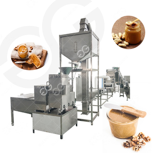 Línea de producción de mantequilla de nueces con sabor Máquina para hacer mantequilla de almendras y maní Proveedor de equipos de línea completa de pasta de nuez con precio - Product Image 1