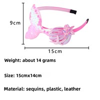 Bandeau queue de poisson à sequins motif dessin animé mignon pour enfants, accessoire de coiffure estival thème océan, bijoux fantaisie