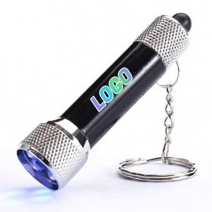 <b>Custom</b> Logo UV LED Flashlight Mini <b>Keychain</b> with 5 LEDs Aluminum Portable Bulk Pack - Product Image 1