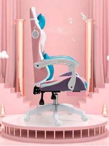 Asiento de tela Xl para juegos de ordenador, silla de juegos para jugadores de carreras con luz Led, color rosa, bajo <span class=keywords><strong>2000</strong></span> Led - Product Image 5