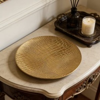Assiette de présentation exclusive pour le commerce extérieur, motif crocodile texturé, style américain, pour banquets et mariages