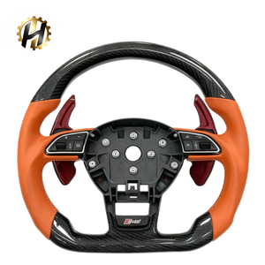 Volant de direction HZ personnalisé en cuir véritable en fibre de carbone, luxueux et durable, pour <span class=keywords><strong>Audi</strong></span> A3/A4/A5/A6/A7/<span class=keywords><strong>Q3</strong></span>/Q5/Q7/Q8 Classe S - Product Image 1