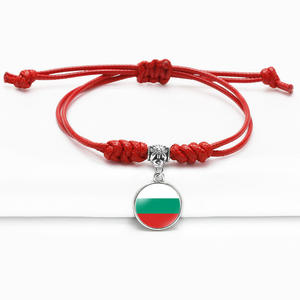 Nouveaux accessoires Bracelet en kevlar pour femme avec motif du drapeau national de la Serbie Pierre naturelle Rubis rouge Corde à main Longueur Modèle Yiwu 270062 - Product Image 4