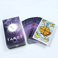 Cartes de tarot classiques violettes russes imprimées personnalisées en usine avec impression de guide jeu de cartes de tarot oracle sun de haute qualité