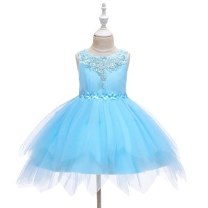 Robe de <span class=keywords><strong>demoiselle</strong></span> d'honneur fille en couches pour enfants de fleur brodée rose adaptée à la robe de soirée des enfants de bal - Product Image 3