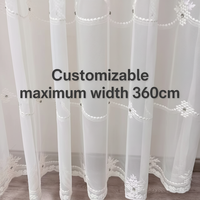 Vente en gros de rideaux d'ameublement au design européen avec broderie de fleurs pour chambre à coucher, tissu transparent pour rideaux de fenêtre
