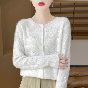 Cárdigan de Lana Personalizado de Diseño, Tejido Jacquard con Torsión Suave, 100% Lana, Manga Larga, Primavera 2026 - Product Image 6