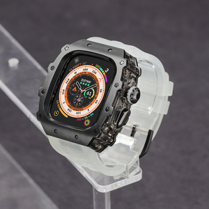 Pour montre 10 46mm en <span class=keywords><strong>acier</strong></span> inoxydable avec boîtier de montre PC avec bracelet en caoutchouc fluoré boîtier de protection modifié couvercle de montre - Product Image 3