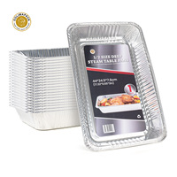 OOLIMA Aluminiumfolie-Dampfgarbehälter, Tiefe Einwegschalen zum Braten, Dämpfen und Aufbewahren von Lebensmitteln