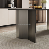 Table à manger DW1379 Quanu, style italien minimaliste, pieds en acier inoxydable, table à manger de style italien, table à manger complète pour la maison, moderne