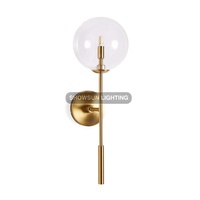 Applique LED Globe en Verre Moderne pour Chambre à Coucher Intérieur Lampes Murales Boule en Verre Clair Simple