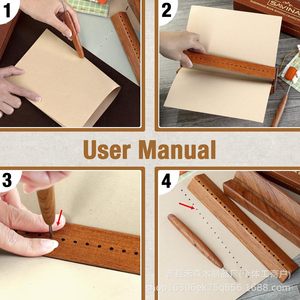 Nouvel outil de reliure artisanal transfrontalier, support de perforation en bois massif, perforateur de dos de livre en bois - Product Image 1