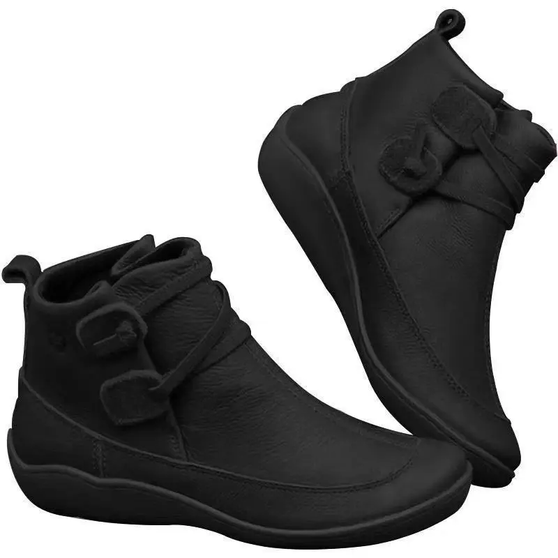 Autumn Winter New Boots Women's Shoes British Style Retro Flat Hiking Boots Mid-tube Casual Unisex Mens Ankle Boots