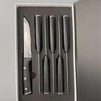 Vente en gros best-seller ensemble de 6 couteaux à steak dentelés avec manche en PP couteau à steak pour hôtel couverts