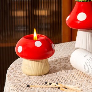 Porte-bougie en céramique rond vide pour bougie en forme de champignon, décoration d'intérieur, cadeau DF2652 - Product Image 3