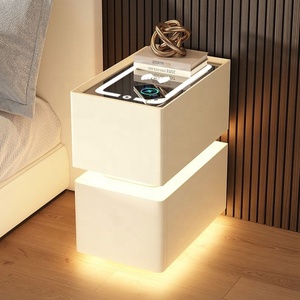 GEDO Vente en gros Table de chevet moderne à capteur LED intelligent avec station de charge sans fil Mesa De Noche Intelligent pour chambre à coucher - Product Image 2