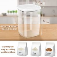 Conteneur hermétique pour riz 25 lb, bac de stockage alimentaire en plastique transparent pour farine, sucre, aliments secs avec couvercle à fermeture facile