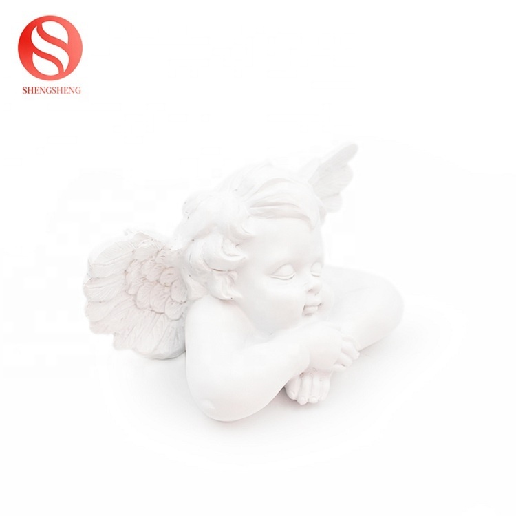 Résine ailes blanches chérubin bébé gardien buste artisanat décoration ange figurine