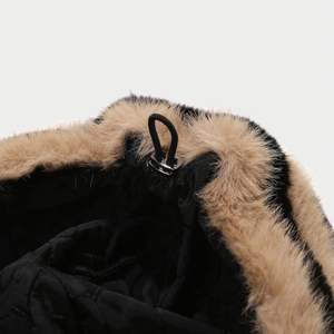 Gorro de Béisbol con Orejas de Gato, Peludo, con Estampado de Cebra, Grueso y Cálido, para Mujer, Estilo Casual Diario, Otoño-Invierno 2025 - Product Image 4