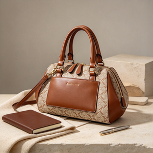Elegante bolso de mano para mujer en tela jacquard con doble asa superior y correa desmontable, ideal para compras. - Product Image 2