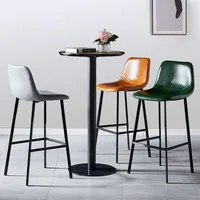 Chaise de bar moderne en métal empilable, légère, durable et écologique avec pieds en fer pour usage commercial à la maison, au bureau et à l'hôtel