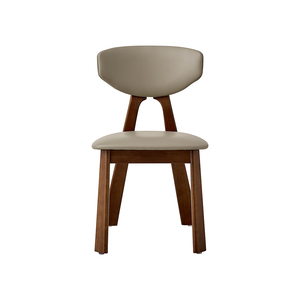 Chaises de salle à manger en bois massif de style nordique du milieu du siècle, rembourrées en cuir, luxueuses, minimalistes, modernes - Product Image 5