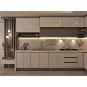 Gabinetes de Cocina Modernos Completos en Blanco Laminado de Alta Gama con Acabado de Lujo Estilo Cocina Italiana, Empaque Plano - Product Image 6