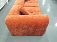 YY22 # Canapé modulaire convertible moderne en velours crème, garnissage en mousse haute densité, housses amovibles
