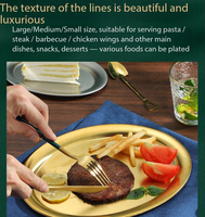 Assiette de service ovale en acier inoxydable 201, au design élégant, idéale pour le tiramisu, les steaks, les pâtes, la pizza et les dîners à la maison.