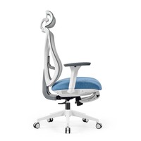 Chaise de bureau ergonomique respirante pivotante avec accoudoirs fixes, appui-tête et base 5 étoiles pour le bureau, la maison, l'étude et la formation