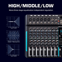 DP-10 Debra Mixer Audio Kabel 10-Kanal Profesional untuk Studio DJ dengan Layar LED, Peredam Kebisingan, Konsol Mini Laris Manis