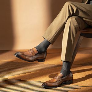 Chaussures de luxe de haute qualité Lefu, style britannique, formelles, VALENTINA, en cuir patchwork, respirantes, légères, antidérapantes, en caoutchouc - Product Image 1