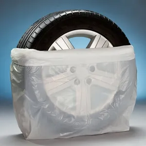 custom logo printed plastic car tire wheel cover disposable tyre protective cover for painting