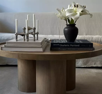 Table basse rustique moderne en bois naturel, ensembles de meubles pour le salon, table basse ronde en bois