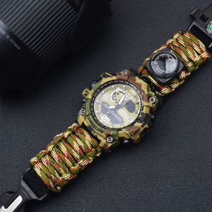 Đa Chức Năng Ngoài Trời Bánh Răng Khẩn Cấp Survival Vòng Đeo Tay Đồng Hồ Với Còi Cháy Khởi Động Scraper La Bàn Survival Đồng Hồ - Product Image 2