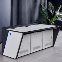 Console de salle de contrôle personnalisable en forme d'arc, bureau de travail combiné, table de commande, console de surveillance pour centre de commandement