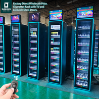 Exhibidor de Tabaco Satom de 50m con Control Remoto, Pantalla LCD Publicitaria y Estantes Ajustables