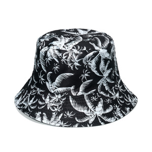 Summer All Over Print Foldable Sun Beach Cap Adult Polyester <strong>Fisherman</strong> Double Sided Reversible Hemp Bucket Hat - Product Image 4