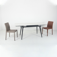 Ensemble table à manger rectangulaire extensible en céramique italienne moderne pour meubles de salle à manger