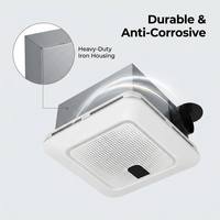 Ventilador de Techo para Baño con Luz LED, Sensor de Humedad, Carcasa de Hierro, Control por Aplicación, Bajo Nivel de Ruido, Alimentación por CA, para Uso Doméstico