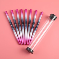 Brosse à ongles unique exquise et durable dans l'ensemble tige en métal sculpté fleur polisseur à ongles ligne de traction crochet taché ovale Nail Art stylo outil
