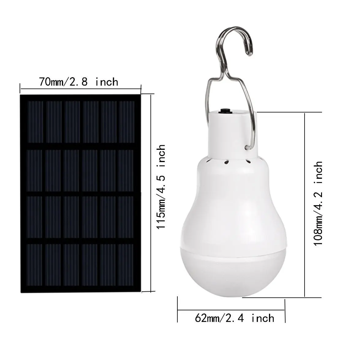 屋外充電式LEDランプ緊急ソーラーパネルパワーキャンプ電球ソーラーパネルバッテリー駆動電球付き