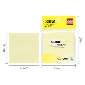 Blocs-notes adhésifs Deli 76x76mm 100 feuilles Bloc-notes carré pour le bureau et les étudiants - Product Image 3