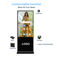 Écran LCD interactif de signalisation numérique sur pied pour intérieur, 49, 55, 65 pouces, personnalisé, 1080P, 500 nits, pour magasin